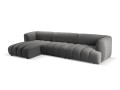 Obszerna nowoczesna sofa narożna Harry szara L/P velvet