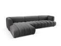 Obszerna nowoczesna sofa narożna Harry szara L/P velvet