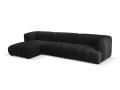 Obszerna nowoczesna sofa narożna Harry czarna L/P velvet