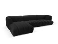 Obszerna nowoczesna sofa narożna Harry czarna L/P velvet