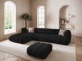 Obszerna nowoczesna sofa narożna Harry czarna L/P velvet