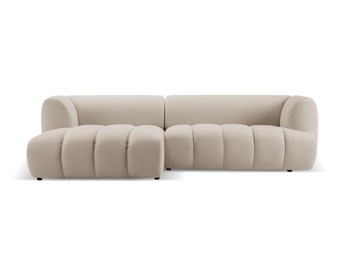 Nowoczesna sofa narożna 3-osobowa Harry beżowa L/P velvet