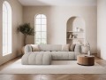 Nowoczesna sofa narożna 3-osobowa Harry beżowa L/P velvet