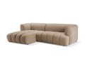 Nowoczesna sofa narożna 3-osobowa Harry piaskowa L/P velvet
