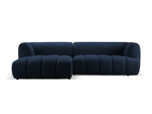 Nowoczesna sofa narożna 3-osobowa Harry granatowa L/P velvet