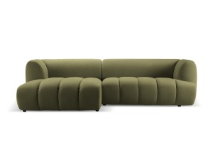 Nowoczesna sofa narożna 3-osobowa Harry oliwkowa L/P velvet