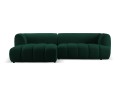 Nowoczesna sofa narożna 3-osobowa Harry butelkowa zieleń L/P velvet