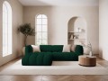 Nowoczesna sofa narożna 3-osobowa Harry butelkowa zieleń L/P velvet
