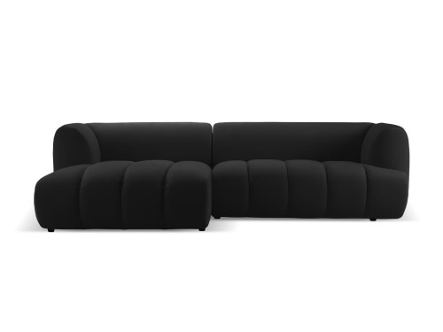 Nowoczesna sofa narożna 3-osobowa Harry czarna L/P velvet