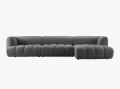 Obszerna nowoczesna sofa narożna Harry szara L/P velvet