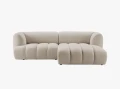 Nowoczesna sofa narożna 3-osobowa Harry beżowa L/P velvet
