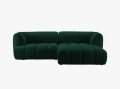 Nowoczesna sofa narożna 3-osobowa Harry butelkowa zieleń L/P velvet