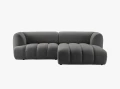 Nowoczesna sofa narożna 3-osobowa Harry szara L/P velvet