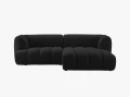 Nowoczesna sofa narożna 3-osobowa Harry czarna L/P velvet