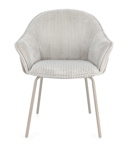 Jadalniane krzesło Cassidy ciepły szary tapicerka sztruks