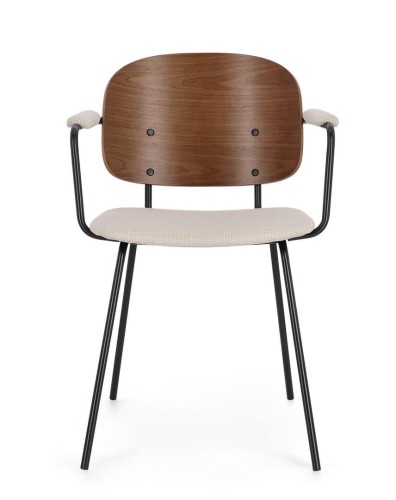 Krzesło jadalniane z podłokietnikami Sienna beżowe