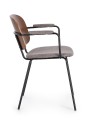 Krzesło jadalniane z podłokietnikami Sienna szare siedzisko