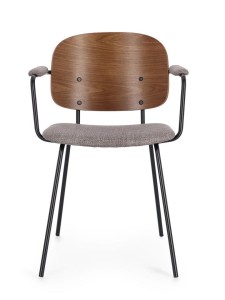 Krzesło jadalniane z podłokietnikami Sienna szare siedzisko