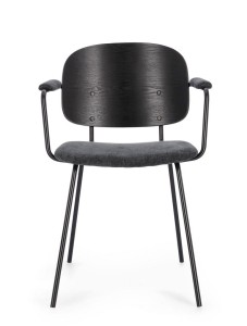 Krzesło jadalniane z podłokietnikami Sienna antracyt