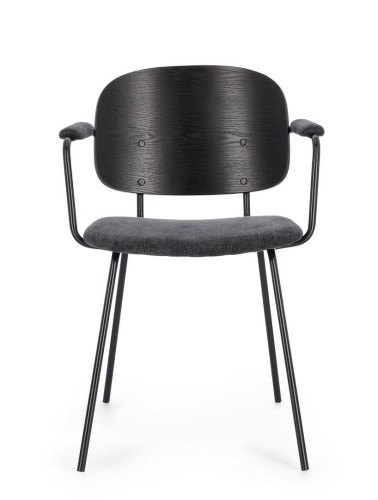 Krzesło jadalniane z podłokietnikami Sienna antracyt