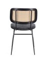 Krzesło jadalniane z oparcie z plecionki Glenna antracyt