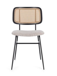 Krzesło jadalniane z oparcie z plecionki Glenna beż