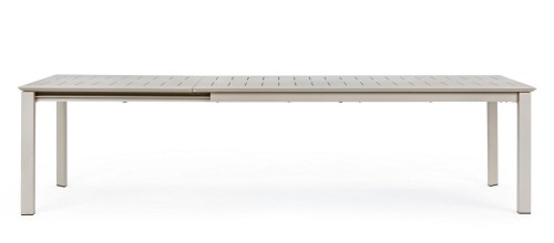 Rozkładany aluminiowy stół jadalniany Konnor piaskowy 200-300/110