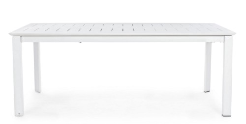 Rozkładany aluminiowy stół jadalniany Konnor biały 200-300/110