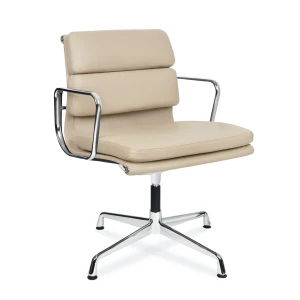 Beżowy fotel biurowy skóra naturalna 208 Taupe