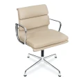 Beżowy fotel biurowy konferencyjny skóra naturalna Taupe 708