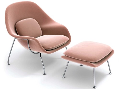 Fotel z podnóżkiem Aksamit Woom Chair