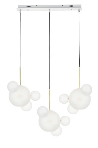 Lampa wisząca CAPRI LINE 3 złota / biała  - 180 LED, aluminium, szkło