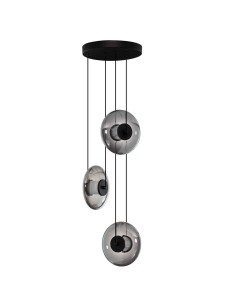 Lampa wisząca HUACARAJE Disc-3 dymione szkło