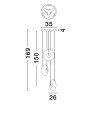 Lampa wisząca HUACARAJE Disc-3 dymione szkło