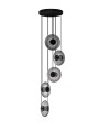 Lampa wisząca HUACARAJE Disc-5 dymione szkło