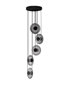 Lampa wisząca HUACARAJE Disc-5 dymione szkło