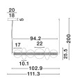 Lampa wisząca MORROS Line dymione szkło