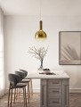 Lampa wisząca JAVIER złote szkło