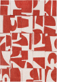 Geometryczny Beżowo Czerwony Dywan - PAPERCUT RUST
