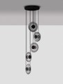 Lampa wisząca HUACARAJE Disc-5 dymione szkło