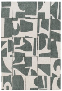 Geometryczny Beżowo Zielony Dywan - PAPERCUT SEA SPRAY