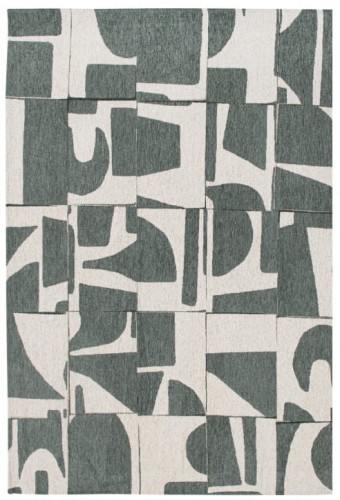 Geometryczny Beżowo Zielony Dywan - PAPERCUT SEA SPRAY