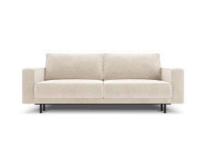 Sofa 3-osobowa Caro z funkcją spania velvet beżowa