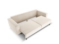 Sofa 3-osobowa Caro z funkcją spania velvet beżowa