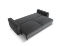 Sofa 3-osobowa Caro z funkcją spania velvet ciemnoszara