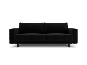 Sofa 3-osobowa Caro z funkcją spania velvet czarna