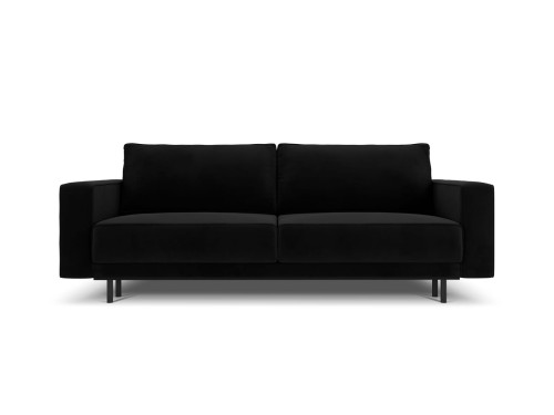 Sofa 3-osobowa Caro z funkcją spania velvet czarna