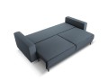 Sofa 3-osobowa Caro z funkcją spania strukturalna stalowy niebieski 