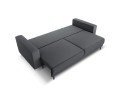 Sofa 3-osobowa Caro z funkcją spania strukturalna ciemnoszara