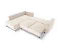 Sofa narożna Caro z funkcją spania velvet beżowa P/L